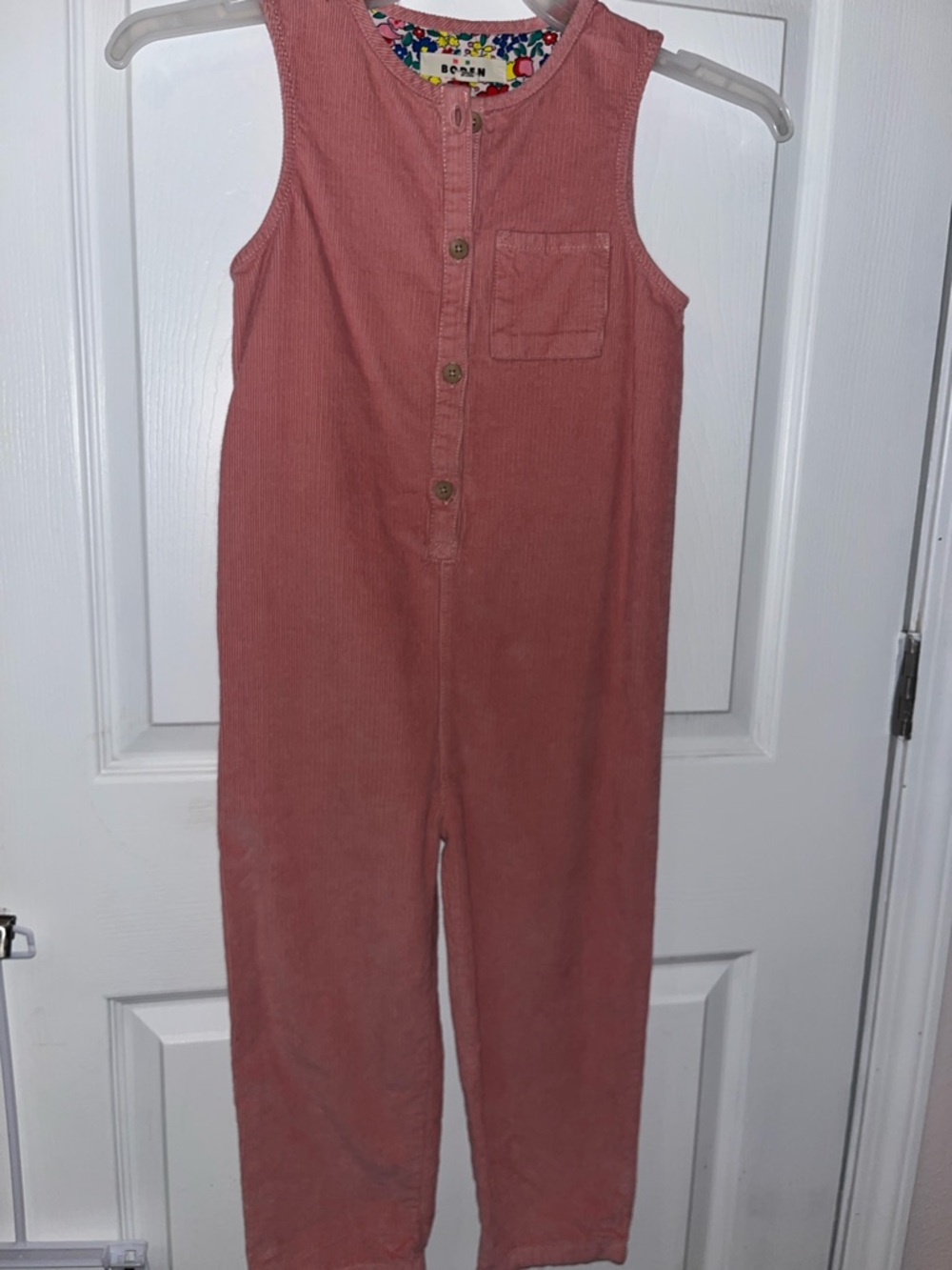 Mini Boden Dusty Rose Corduroy Jumpsuit